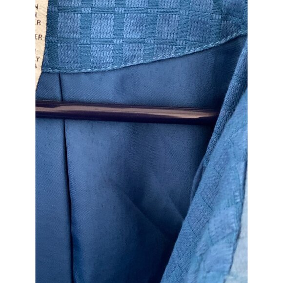 Women Indigo Moon Cotton Silk Embroidered Flower Patchwork Blue Teal Jacket  M - Picture 11 of 15